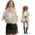 thumbnail image 2 of LICHENGTAI Soft Multi-way Knitted Scarf with Pocket Women Casual Shawl Sweater Scarf High Elastic Warm Fashion Scarf Beige, 2 of 10