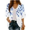 thumbnail image 2 of Purcolt Women's Hawaii Kimono Cardigans Lightweight Casual 3/4 Sleeve Loose Open Front Cardigans Summer Beach Cover up Tops, 2 of 7