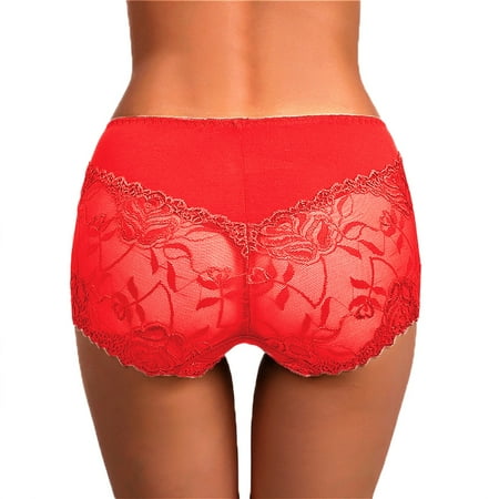 Icvfdpl Women S Underwear Lace G String Thongs Lingerie Bikini Soft Breathable Panties For Women Red Xl