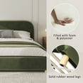 thumbnail image 5 of Christopher Knight Home King Platform Bed, Velvet Upholstered Frame with Curved Headboard, Olive Green, 5 of 9