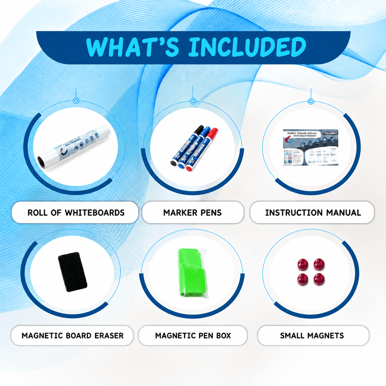 Magnetic Whiteboard Contact Paper 40" x 17.3" Adhesive Magnetic Dry Erase White Board Sticker for Wall, Peel and Stick Wallpaper, Easy to Write and Clean for Playroom Office