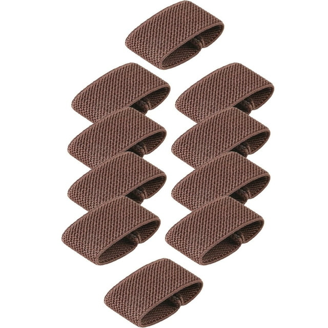 10 Piezas de Sujetadores de Cinturón Elásticos, Anillos de Cinturón, Accesorios de Bucle de Cincha, Banda de Retención de Correa para Pantalones, Suje Café
