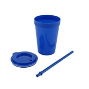 Your Zone 4-Pack Plastic 15-Ounce Capacity Tumbler Set with Lid and Straw, Multi-Colored