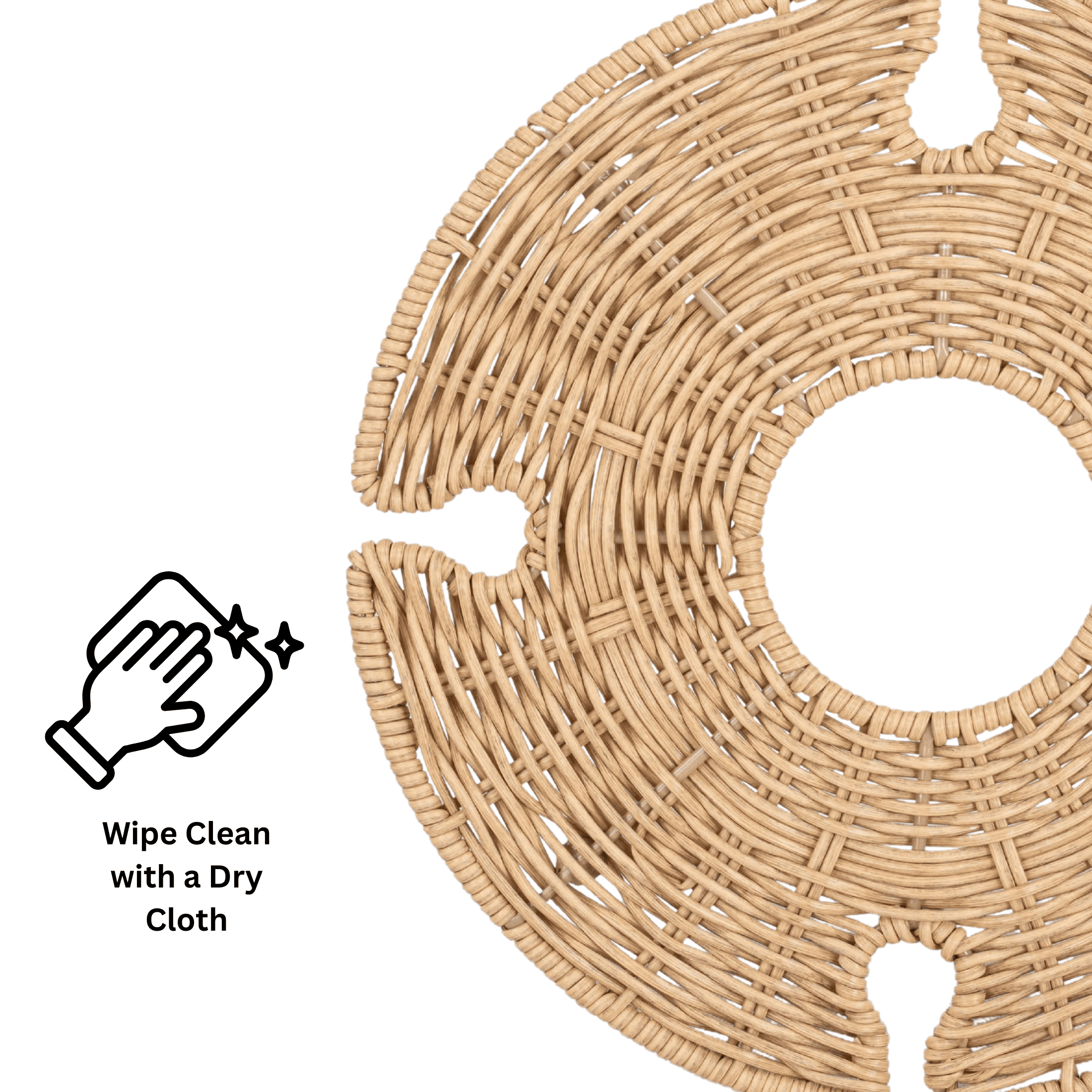 Better Homes & Gardens Rattan Tray with Legs & Wine Holders