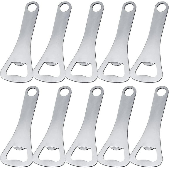 YIN1YU1YUBottle Openers Pack 10Pcs Crown Bottle Opener Bulk Beer Bottle Opener for Home Pub Outdoor Bartender Bottle Openers,Men DIY Gifts, Silver