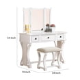 thumbnail image 5 of Modish Vanity Set Featuring Stool & Mirror White, 5 of 5
