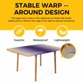 thumbnail image 4 of Purple Yellow Ombre Table Cloths for 5 Foot Rectangle Tables, Farmhouse Modern Gradient Art Patio Waterproof Elastic Fitted Tablecloths, Washable Rectangular Table Cover for Camping, 4 of 8