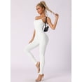 thumbnail image 4 of DARING DIVA Spaghetti Strap Leggings Rompers Workout Jumpsuit S White, 4 of 6
