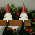 thumbnail image 3 of Northlight Glittered Gnome Christmas Stocking Holders - 8.25" - Set of 2, 3 of 7