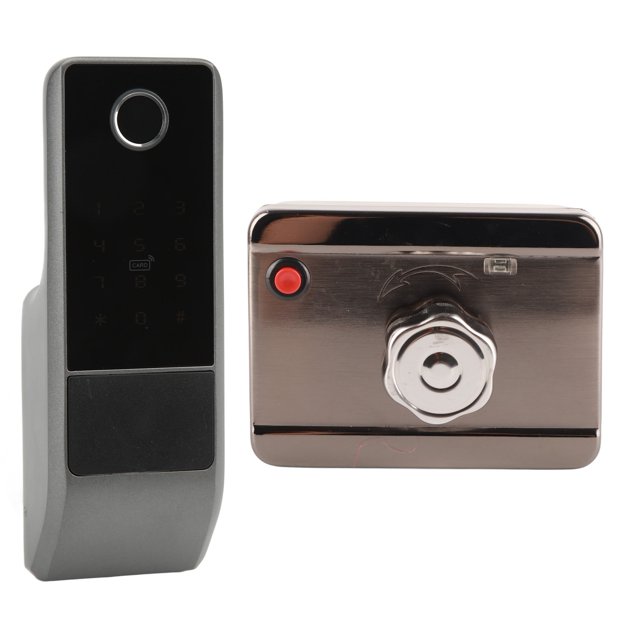 Cerradura electrónica inteligente de seguridad con huella dactilar, cerradura de puerta de entrada sin llave para apartamento de casa familiar (llave de tarjeta magnética con contraseña de huella dac