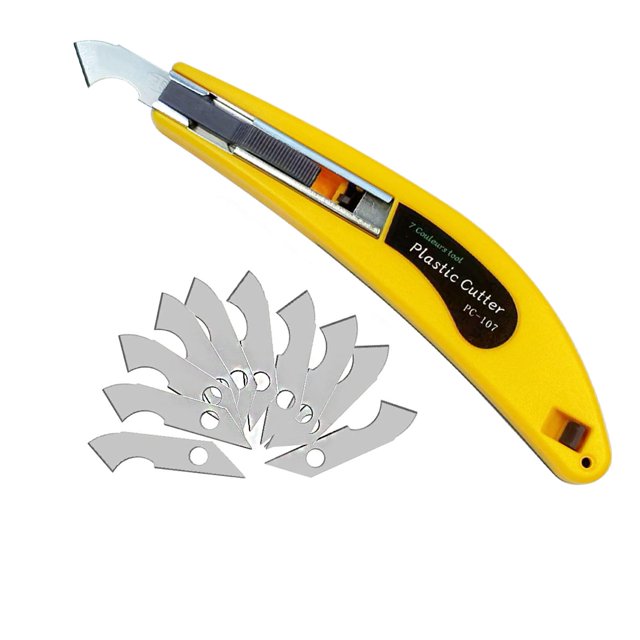 Cuchillo cortador de láminas de plexiglás acrílico BAISALJI con 11 cuchillas