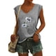 thumbnail image 2 of Camisas con estampado informal con estilo para mujer, camisetas holgadas de manga corta de talla grande, blusa con cuello en V OAVQHLG3B Store lin121212, 2 of 5