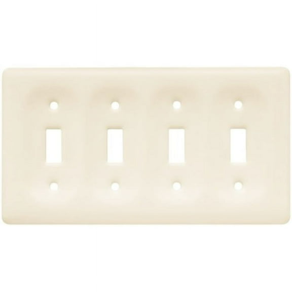 Brainerd 64482 Ceramic Quad Switch Wall Plate / Switch Plate / Cover, Bisque