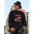 thumbnail image 2 of Abstract Red World Rave Style Sweatshirt Men -Image by Shutterstock, Male x-Large, 2 of 4
