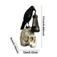 thumbnail image 2 of Corvus Raven Perching On Rose Skull Statue with Solar LED Lantern Light Crow Scavenger Bird Ossuary Figurine for Courtesy Path Or Night Light,White, 2 of 10