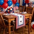 thumbnail image 2 of Lzobxe Fourth of July Table Runner Red White Blue Flower Patterned Outdoor Tablecloth, Patriotic Floral Tablecloths for Decorate Home Wedding Cafe Party, 2 of 8