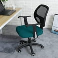 thumbnail image 3 of Elastic Stretch Office Chair Covers - Fit Spandex Slipcovers for Computer, Desk & Kitchen Chairs | Anti-Dust, Removable & Machine Washable Protective Seat Cover (Blue Green,1), 3 of 7