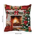 thumbnail image 3 of Luoshdecor Christmas Watercolor Throw Pillow Cover,18x18 in Christmas Tree Garlands Fireplace Scene Pillow Cushion for Home & Sofa Decor, 3 of 6