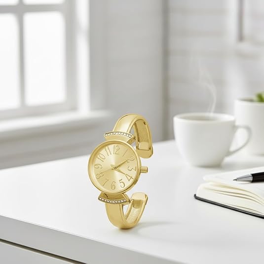 Blekon Collections Womens 29mm Case Large Numbers Narrow Cuff Bangle Watch