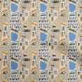 thumbnail image 1 of oneOone Cotton Cambric Medium Blue Fabric Travel Diy Clothing Quilting Fabric Print Fabric By Yard 56 Inch Wide, 1 of 5