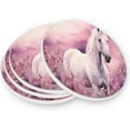 thumbnail image 3 of Unicorn Pink Field Coasters Absorbent Moisture Non-Slip Drink Coaster Ceramic Stone with Cork Base Desktop Protection Prevent Furniture Damage 4PCS Home Decor, 3 of 6