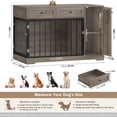 thumbnail image 2 of Homfa Dog Crate with Storage Cabinet and 2 Drawers, Indoor Furniture Style Wooden Large Dog Kennel, Wash Gray, 2 of 8