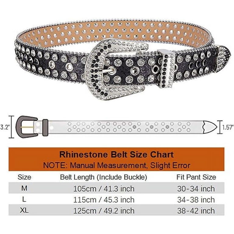 Women Leather Belt with Rhinestone Buckle 115cm Dress Jeans Accessories Amazon.com: ETomey Waist Belt, Fashion Ladies Waist Belt  main image 3
