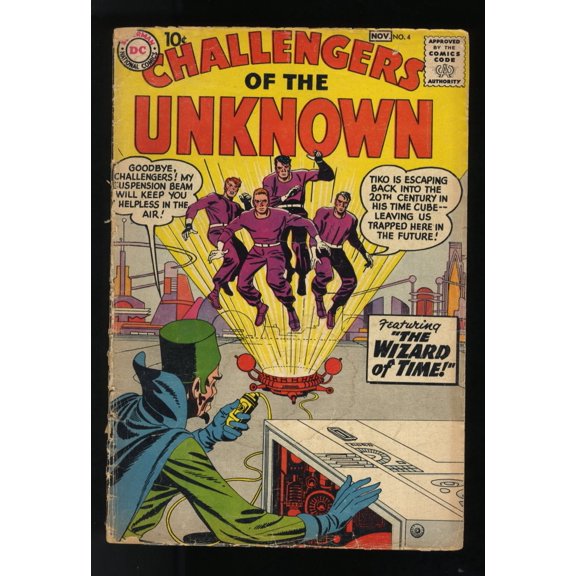 Challengers Of The Unknown #4 GD- 1.8 Wizard of Time! Jack Kirby Art! Comic Book