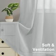 thumbnail image 3 of XWZO Linen Semi Sheer Curtains,Privacy Enhancing & Light Filtering Rod Pocket Drapes for Living Room with Tiebacks(Grey,W52 x L45 Inch,2 Panels), 3 of 6