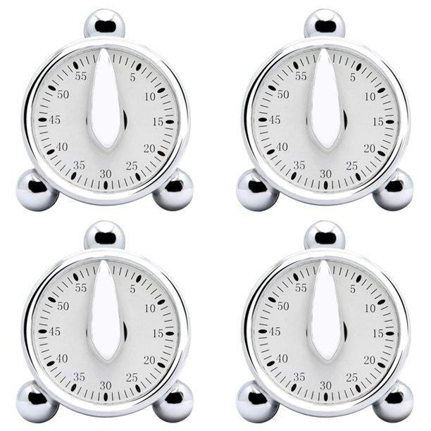 4 PCS Kitchen Timer,Countdown Loud Alarm Clock, Wind Up 60 Minutes