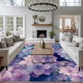 thumbnail image 3 of Vintage Hydrangea Area Rugs 8'x10', Washable Small Throw Rugs for Living Room Patio, Spring Purple Flowers Garden Plants Indoor Outdoor Rug Non-Slip Low Pile Carpet Runner Reversible Floor Mats, 3 of 8