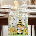thumbnail image 3 of Table Runners 72 Inches Long Dress Scarves, Yellow Daisy Gnomes Farmhouse Kitchen Table Runner, Coffee Tablerunners, Pastoral Bees Floral Botanical Wood 14x72 Inch, 3 of 9