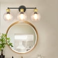 Costway 3-light Vanity Modern Bathroom Light with 7 in Round Clear ...