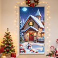 thumbnail image 4 of Christmas Door Tapestry Xmas Front Door Hanging Decor Holiday Party Cloth Door Curtain Christmas Door Cover for Home Bedroom Wdoor Holiday Decoration and Gift, 4 of 7