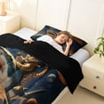 thumbnail image 3 of jejeloiu Galaxy Tiger Shark Adventure Twin Comforter Sets,Outer Space Theme Bedding Set For Boys,Orange Blue,Black Reversible,2pcs,1 Comforter and 1 Pillowcase, 3 of 7