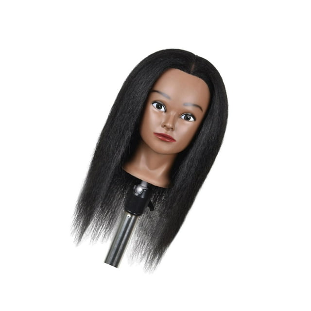 Hair Styling Practice Doll Head Training Mannequin Clamp 16in Light Black