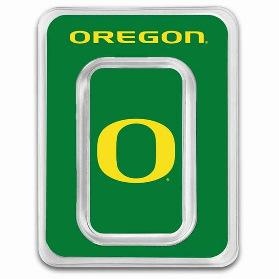 University of Oregon 1 oz Silver Colorized Bar (in TEP)
