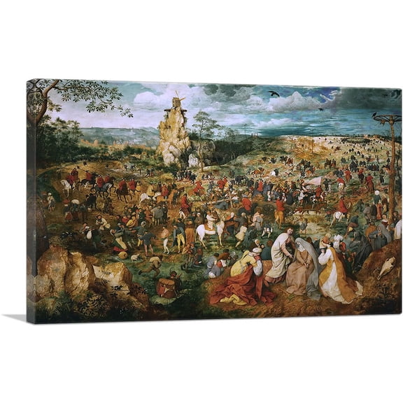 ARTCANVAS The Road To Calvary 1564 Canvas Art Print by Pieter Bruegel the Elder - Size: 12" x 8" (0.75" Deep)
