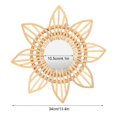 thumbnail image 2 of Miroir de maquillage décoratif innovant en rotin, style rétro, pour salle de bain, à suspendre au mur, motif fleur, 2 of 4