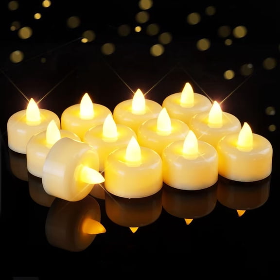 Appoft 12/24/50/100/150Pack Flameless LED Tea Lights Candles Battery Operated, Electric Fake Tealight Candles for Votive, Halloween, Christmas, Home Decor, Wedding, Table Decor (12Pack)