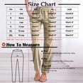 thumbnail image 3 of Women's Straight Leg Pants Trousers Slacks, Linen Blend Lace-Up Front Tie Waist, Solid Color Relaxed Fit Casual Daily Work Office Lounge Wear | Aestivo,Army Green L, 3 of 8