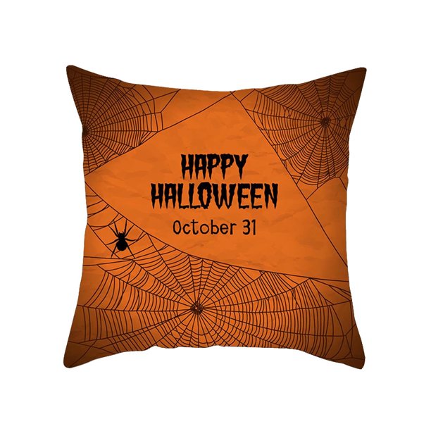 Ofertas de liquidación de JINESXIAO, decoración de sofás, fundas de cojín cuadradas, decoración del hogar, funda de almohada con temática de Todos los Santos, cojín de felpa suave para decoración del