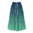 thumbnail image 3 of Maxi Skirts for Women with Slit New Womens Boho Skirt Casual Trendy Drawstring High Waist Soft Beach Outfits Loose Lounge Summer Vacation Clothes Mint Green S, 3 of 7