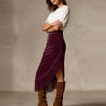 thumbnail image 6 of Byworldtasic Fringe Skirt Women High Waist Bodycon Asymmetrical Hem Long Festival Party Punk Tassel Skirts, 6 of 7