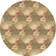 thumbnail image 1 of Ahgly Company Machine Washable Indoor Round Transitional Light Brown Area Rugs, 7' Round, 1 of 7