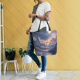 thumbnail image 4 of FORMRS Womens Canvas Tote Bag with Zipper Inner Pocket Shoulder Handbag, Ethereal Mountain, 4 of 7