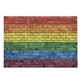 thumbnail image 1 of Brick Wall Cutting Board, Flag of Gay Pride Movement Painted on Brick Wall Rainbow Colored Illustration, Decorative Tempered Glass Cutting and Serving Board, in 3 Sizes, by Ambesonne, 1 of 2