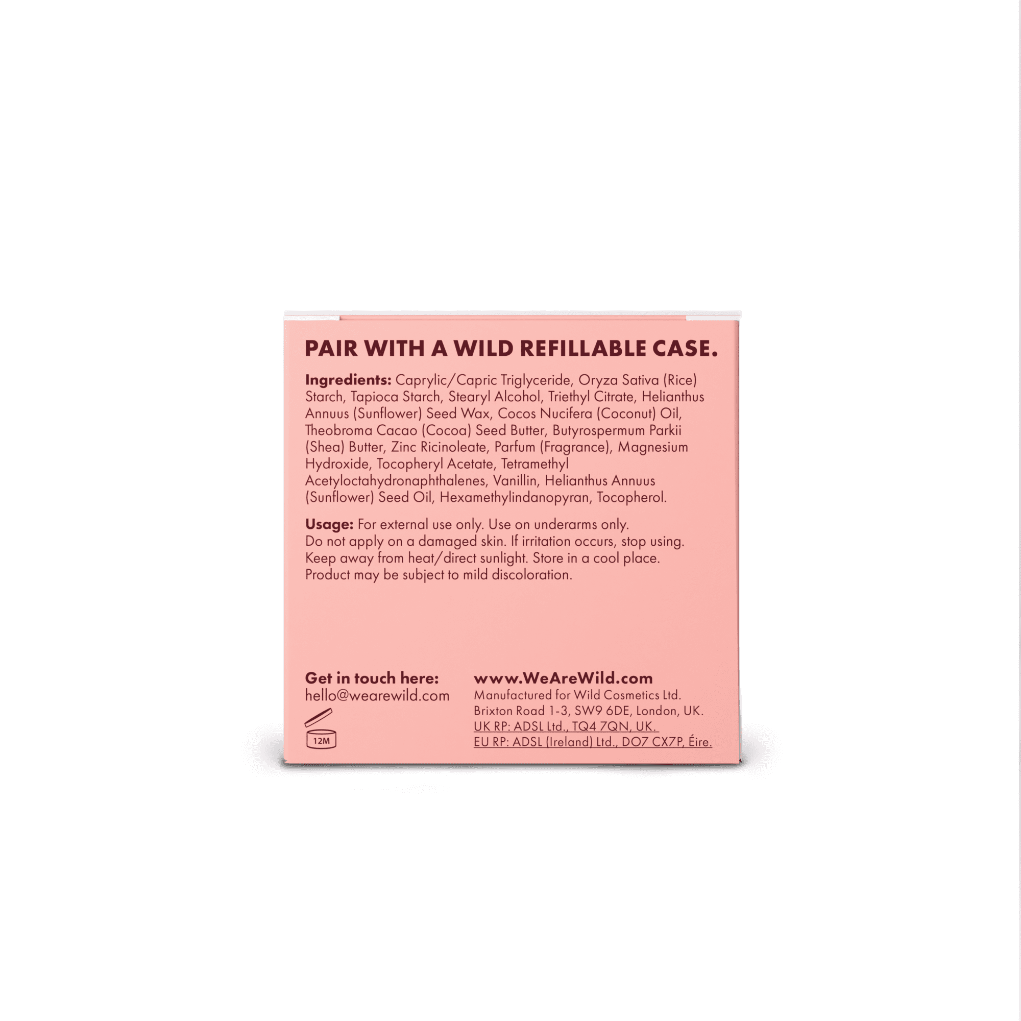 Wild Stick Deodorant Refill, Coconut & Almond Cream Sensitive. Aluminum Free, for Women and Men, 1.4oz