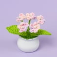 thumbnail image 4 of Knitting Crochet Potted Plants Handmade Gradient Forget Me Not Mini Flowers Ornament Home Car Decoration-A, 4 of 8
