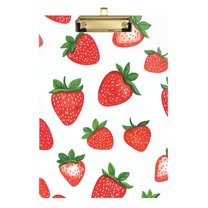 FORMRS Acrylic Clipboard with Low Profile Clip Standard A4 Letter Size, 12.5" x 9", Strawberry